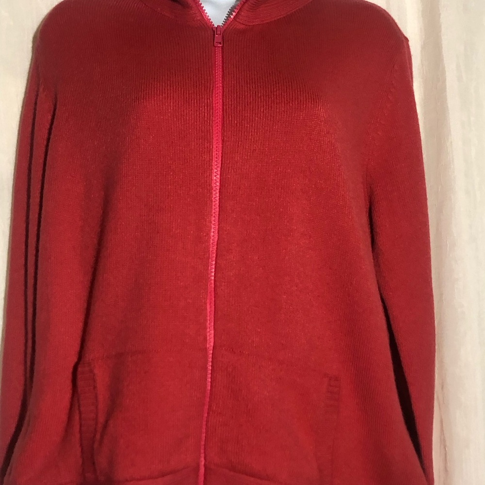 Covington Orange zip up Cardigan with pockets size L